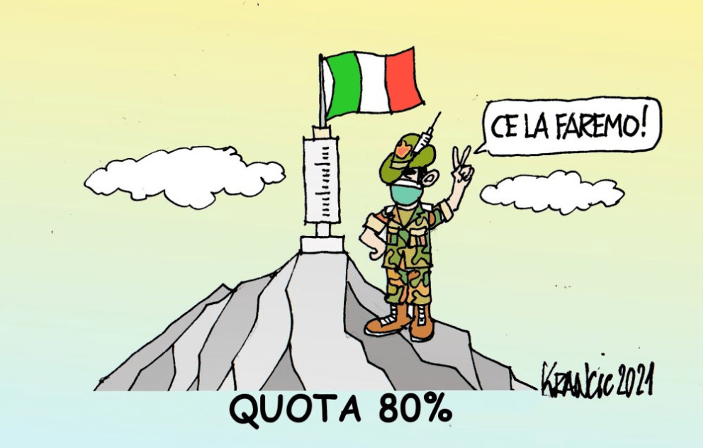 Continua la spinta del governo per la campagna vaccinale – La vignetta di Alfio&nbsp;Krancic
