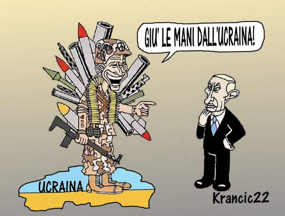 La vignetta di Alfio Krancic.”Giù le mani dall’Ucraina!… È già&nbsp;invasa!”