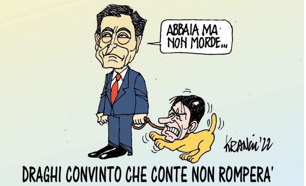 Conte attacca Draghi – La Vignetta di Alfio&nbsp;Krancic